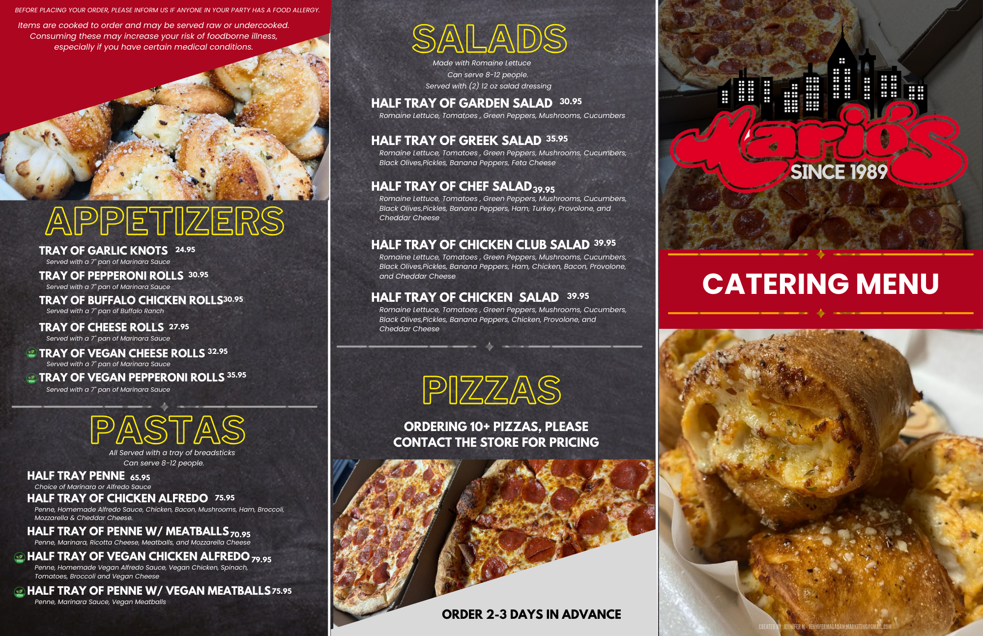 CATERING MENU November 2024